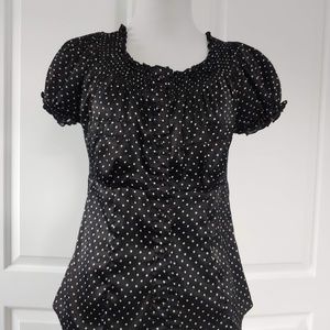 Black and White Polka Dot Blouse